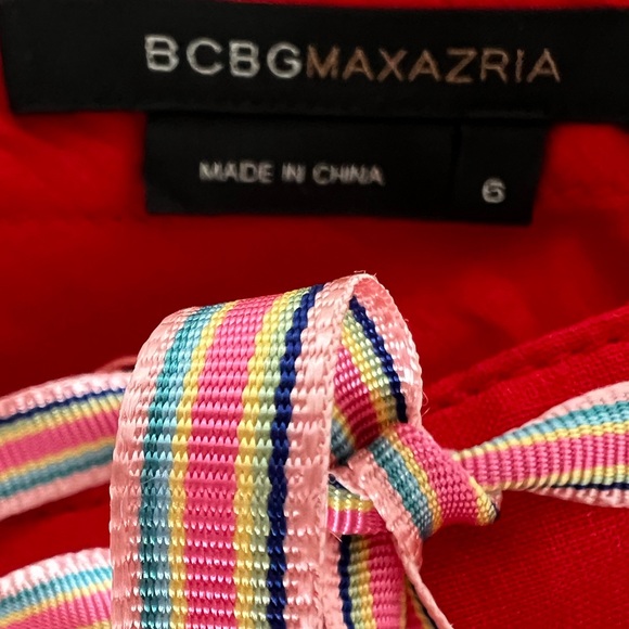 BCBG Max Azria Red A-Line Skirt with Ribbon Belt - Picture 6 of 6